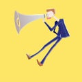 Business man with magaphone