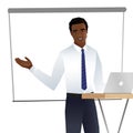 Business man making a presentation. Vector