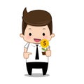 Business man money cartoon Royalty Free Stock Photo