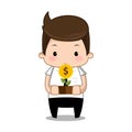 Business man money cartoon Royalty Free Stock Photo