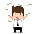 Business man money cartoon Royalty Free Stock Photo