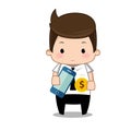 Business man money cartoon Royalty Free Stock Photo