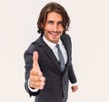 Business man offer and give hand for handshake. Royalty Free Stock Photo