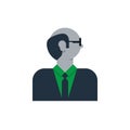 Business man, office clerk, bold in glasses, manager head side view Royalty Free Stock Photo