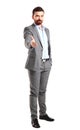 Business man with an open hand ready to seal a deal Royalty Free Stock Photo