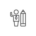 Business man and pencil outline icon Royalty Free Stock Photo