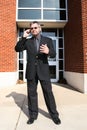 Business Man on Phone Outside Royalty Free Stock Photo