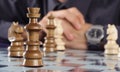 Business man playing chess Royalty Free Stock Photo
