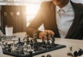 Business man playing chess Royalty Free Stock Photo