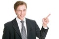 Business man pointing showing copy space Royalty Free Stock Photo