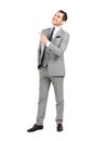 Business man pointing at something interesting Royalty Free Stock Photo