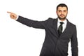 Business man pointing to copy Royalty Free Stock Photo