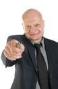 Business man pointing at you against white background Royalty Free Stock Photo