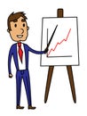 Business man presentation of a growth graph