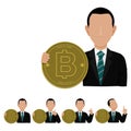 Business man is presenting the Baht Coin.For business concept as investor or currency trader