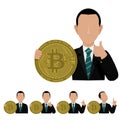 Business man is presenting the Bitcoin.For business concept as investor or currency trader