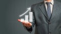 Business Man Presenting Growing Graph Royalty Free Stock Photo