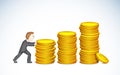 Business man pushing Coin Bargraph Royalty Free Stock Photo