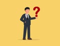 Business man and question marks. Question mark and Thinking concept Royalty Free Stock Photo