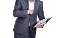Business man reaching in his pocket Royalty Free Stock Photo