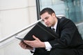Business Man Reading Royalty Free Stock Photo