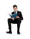 Business man reading book Royalty Free Stock Photo