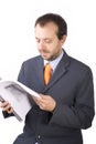 Business man reading documents
