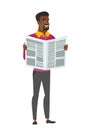 Business man reading newspaper vector illustration Royalty Free Stock Photo