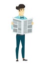 Business man reading newspaper vector illustration Royalty Free Stock Photo