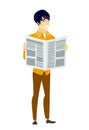 Business man reading newspaper vector illustration Royalty Free Stock Photo