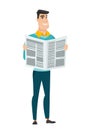 Business man reading newspaper vector illustration Royalty Free Stock Photo