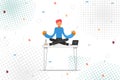 Business man relax on table vector illustration