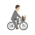 Business Man Riding Bike Royalty Free Stock Photo