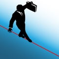 Business Man Risk Tightrope Background