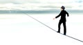 Business Man Risk Tightrope Background Royalty Free Stock Photo