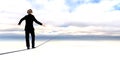 Business Man Risk Tightrope Background Royalty Free Stock Photo