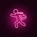 business man running around icon. Elements of HR & Heat hunting in neon style icons. Simple icon for websites, web design, mobile