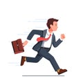 Business man running fast with waving necktie Royalty Free Stock Photo