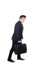 Business man running on isolated white Royalty Free Stock Photo