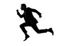 Business man running silhouette Royalty Free Stock Photo