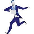 Business man running vector fast businessman icon Royalty Free Stock Photo