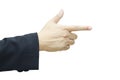 Business man's hand pointing Royalty Free Stock Photo