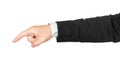 Business man's hand pointing down Royalty Free Stock Photo