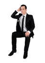 Business man sad looking down Royalty Free Stock Photo