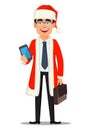 Business man in Santa Claus costume