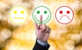Business man select happy on satisfaction evaluation? Royalty Free Stock Photo