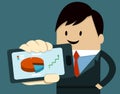 Business Man Show Smart Phone ,graph,arrow Royalty Free Stock Photo