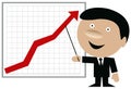 Business man showing chart with arrow going up