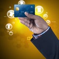 Business man showing credit card Royalty Free Stock Photo