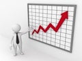 Business man showing growth graph chart Royalty Free Stock Photo